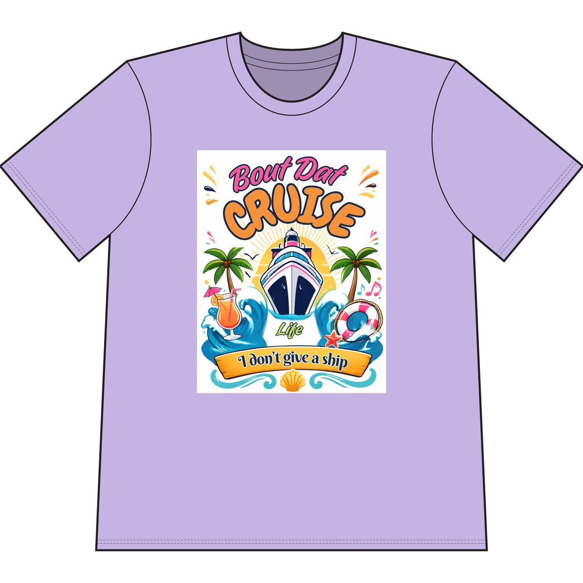 Cruise Life T-Shirt – "Boat Day Cruise: I Don’t Give a Ship" Graphic Tee