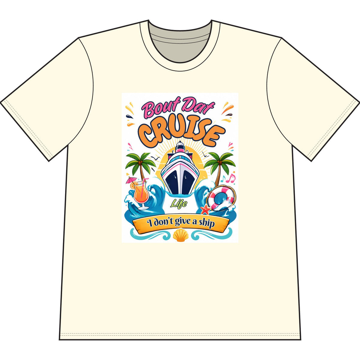 Cruise Life T-Shirt – "Boat Day Cruise: I Don’t Give a Ship" Graphic Tee
