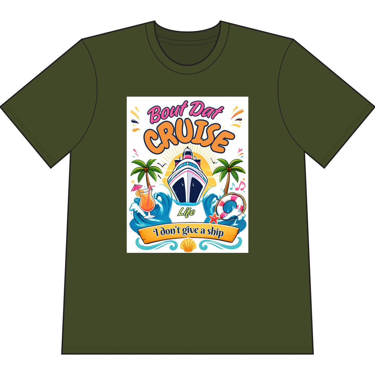 Cruise Life T-Shirt – "Boat Day Cruise: I Don’t Give a Ship" Graphic Tee